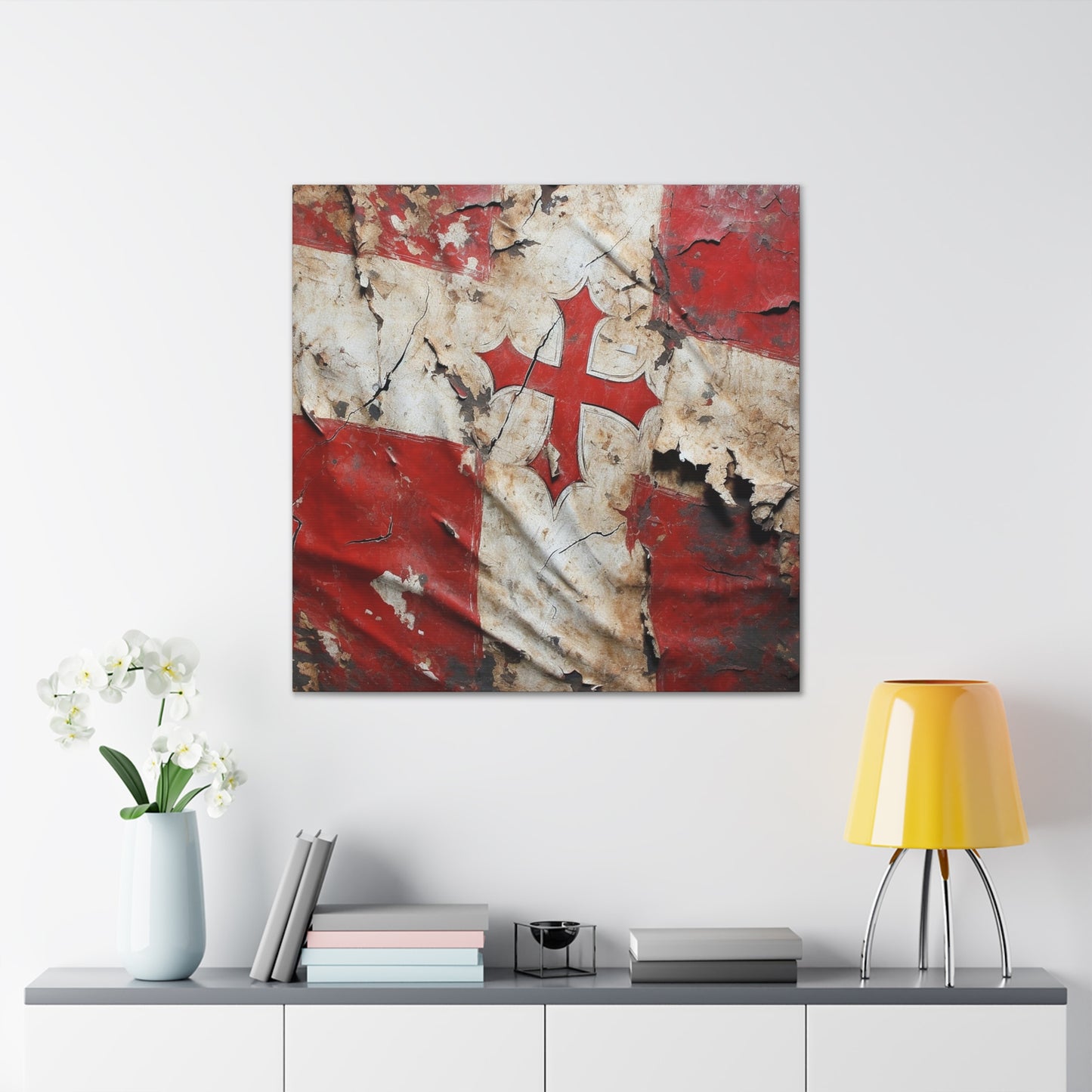 Tattered Templar Flag Canvas Gallery Wraps