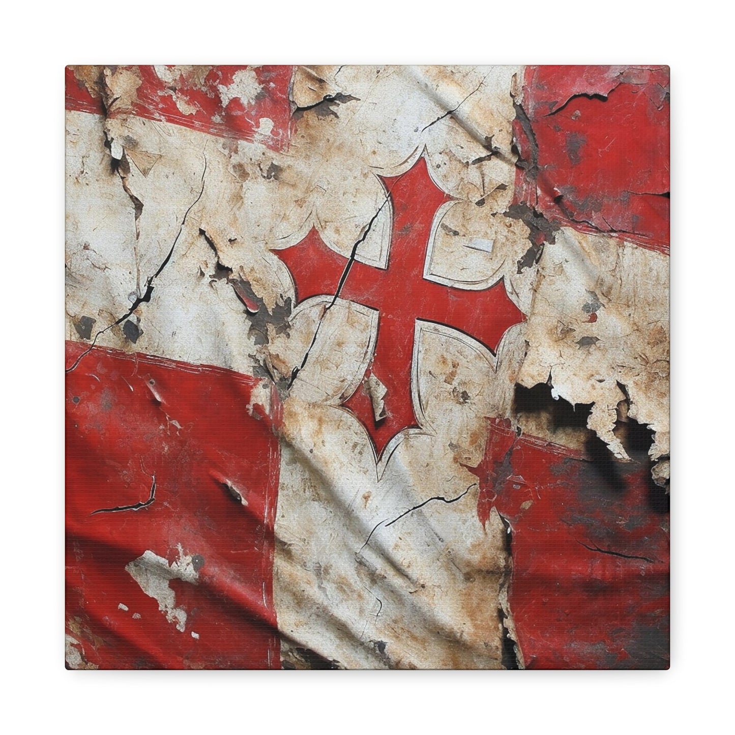 Tattered Templar Flag Canvas Gallery Wraps