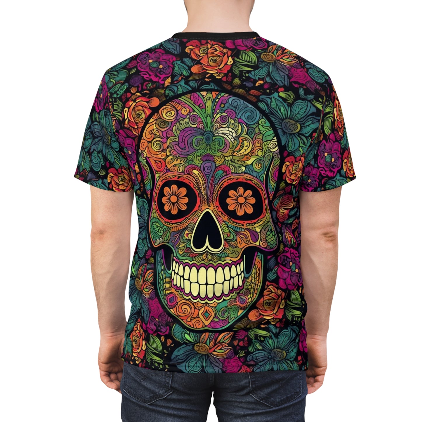 Retro Sugar Skull Unisex Cut & Sew Tee
