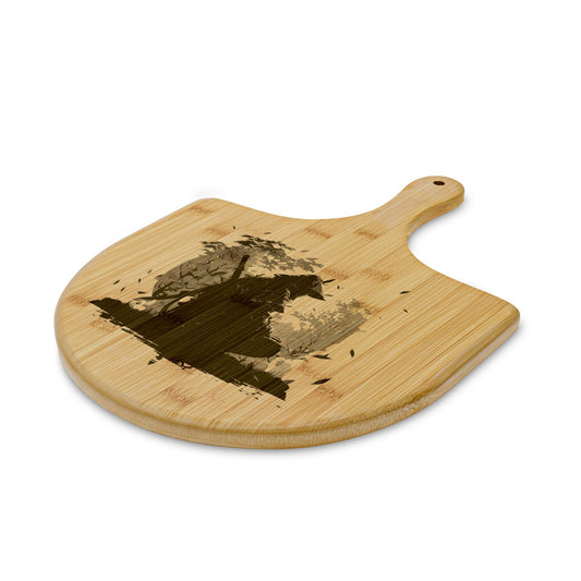 Autumn Samurai Engraved Bamboo Pizza Peel