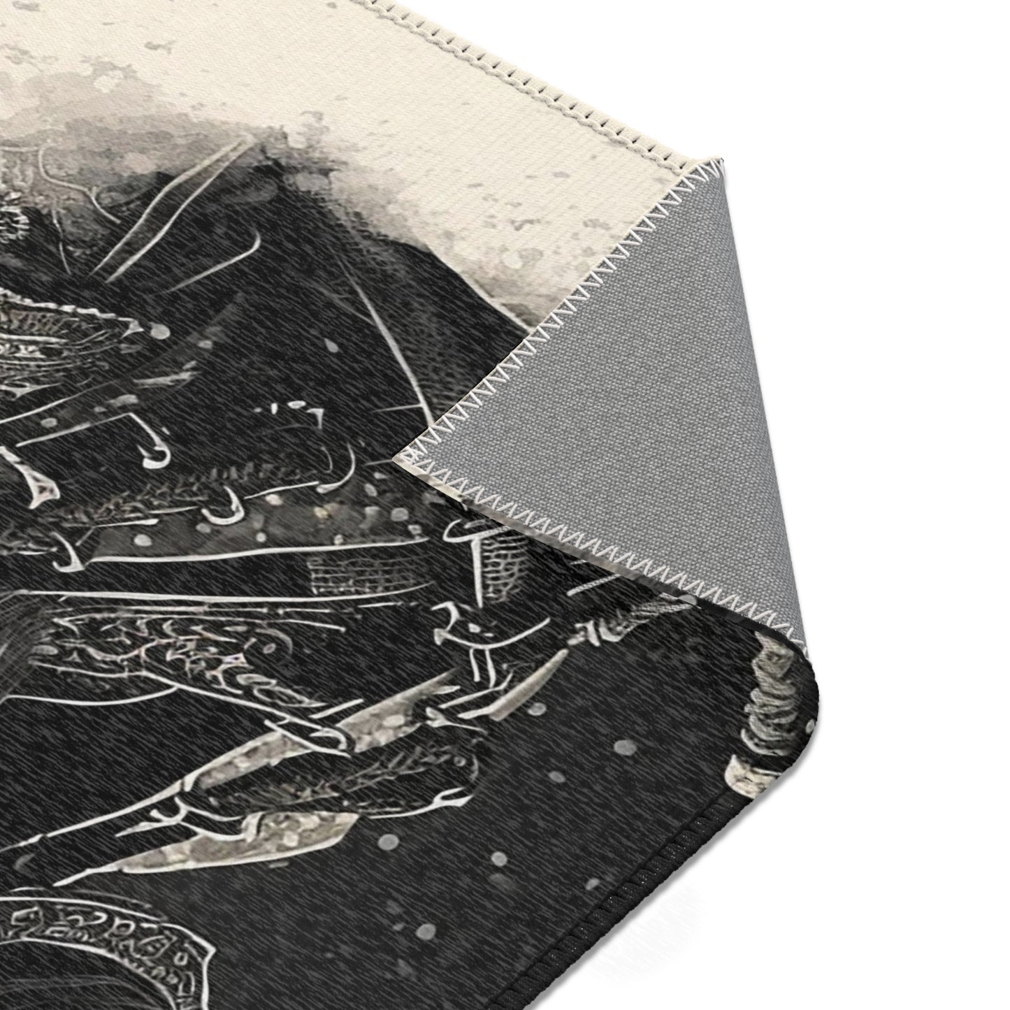 Bearded Samurai Area Rugs