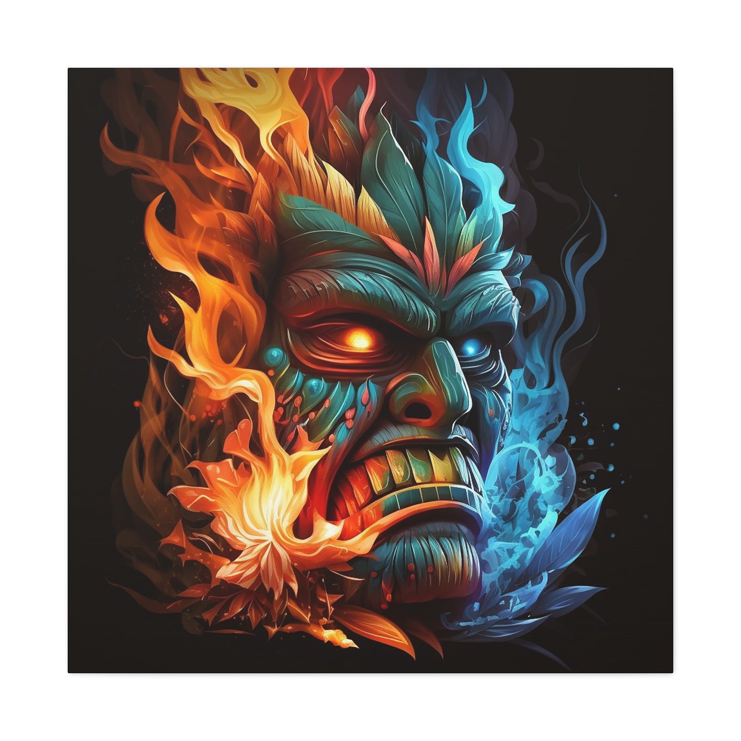 Smoke & Flame Tiki Canvas Gallery Wraps