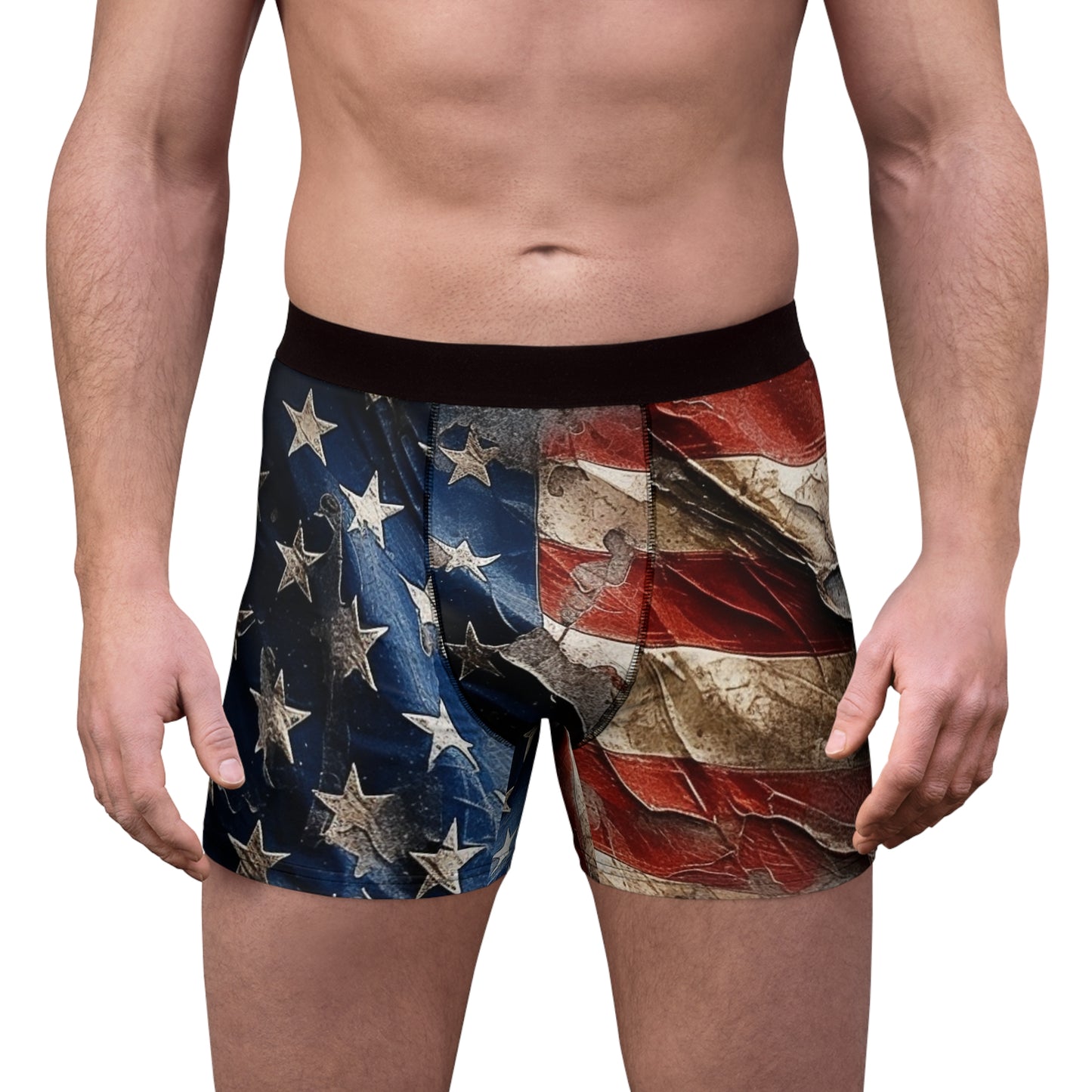 Distressed American Flag Men's Boxer Briefs