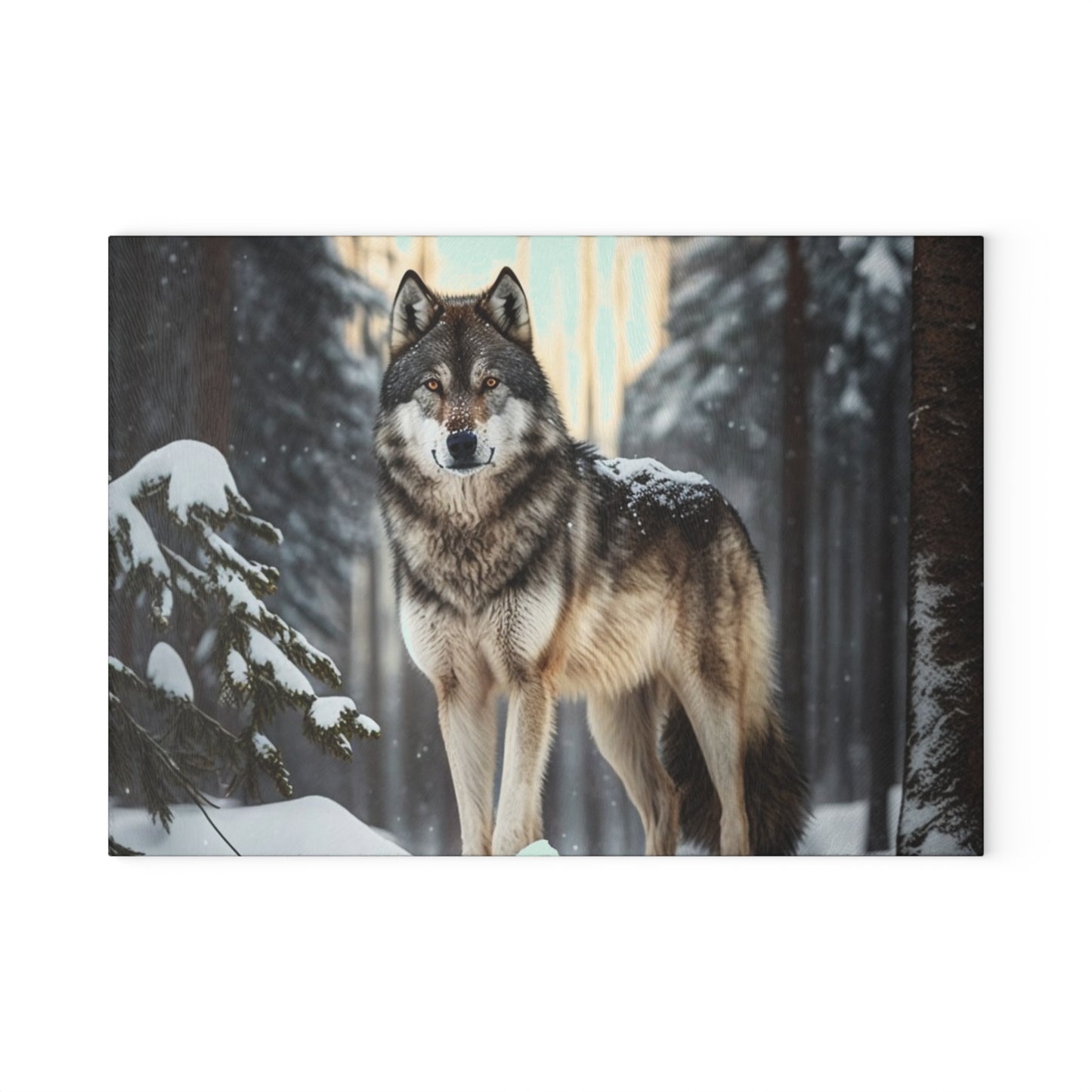 Grey Wolf Glass Cutting Board