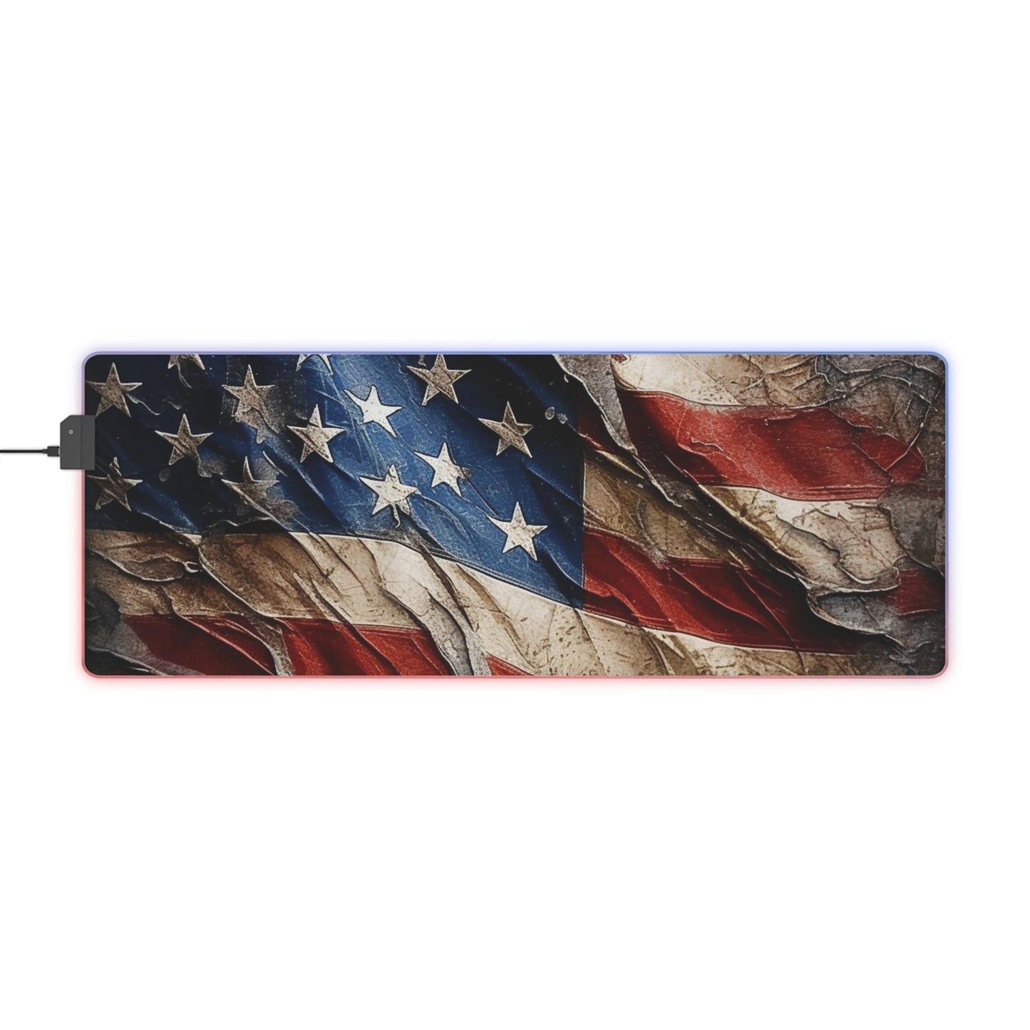 Distressed American Flag LED Gaming Mouse Pad