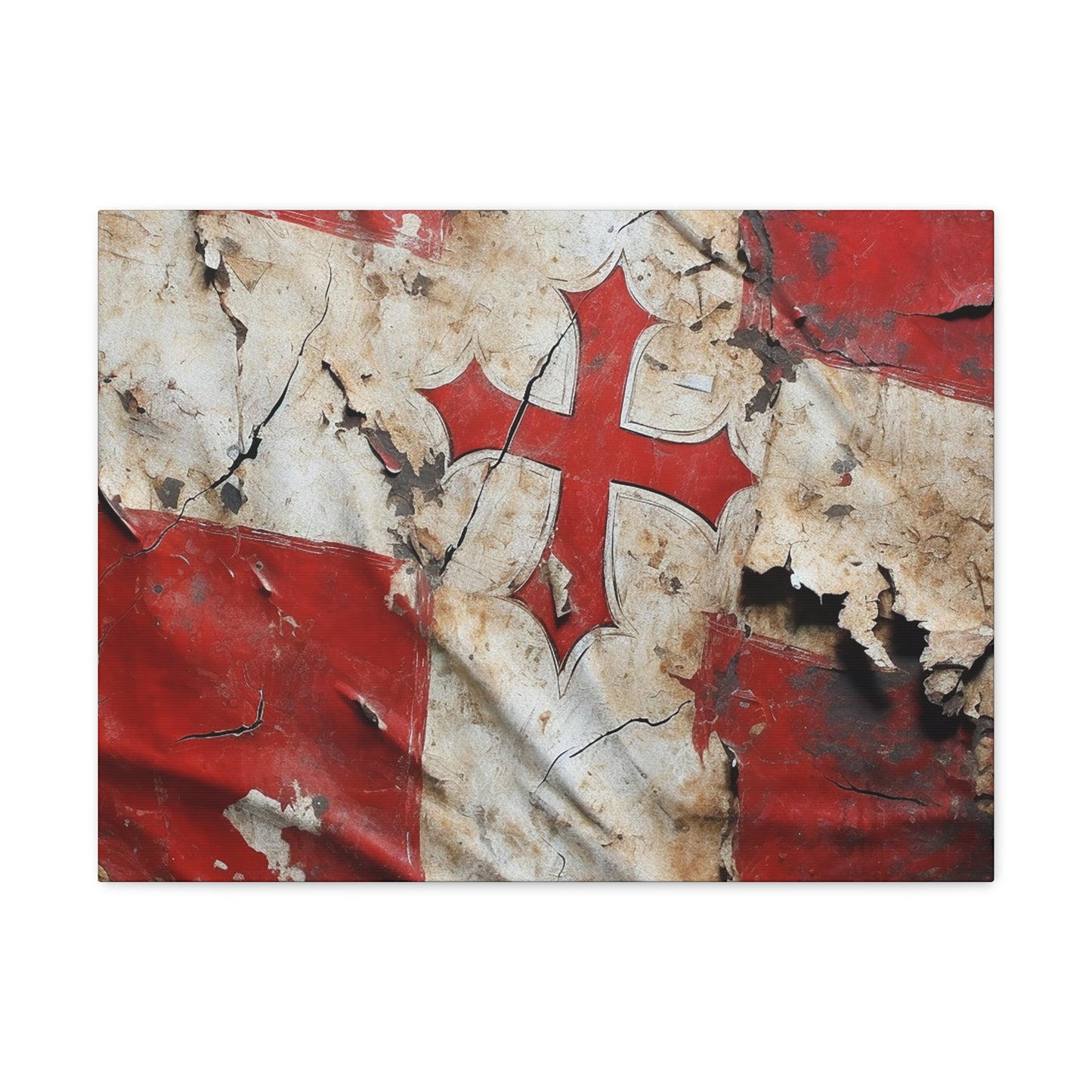 Tattered Templar Flag Canvas Gallery Wraps
