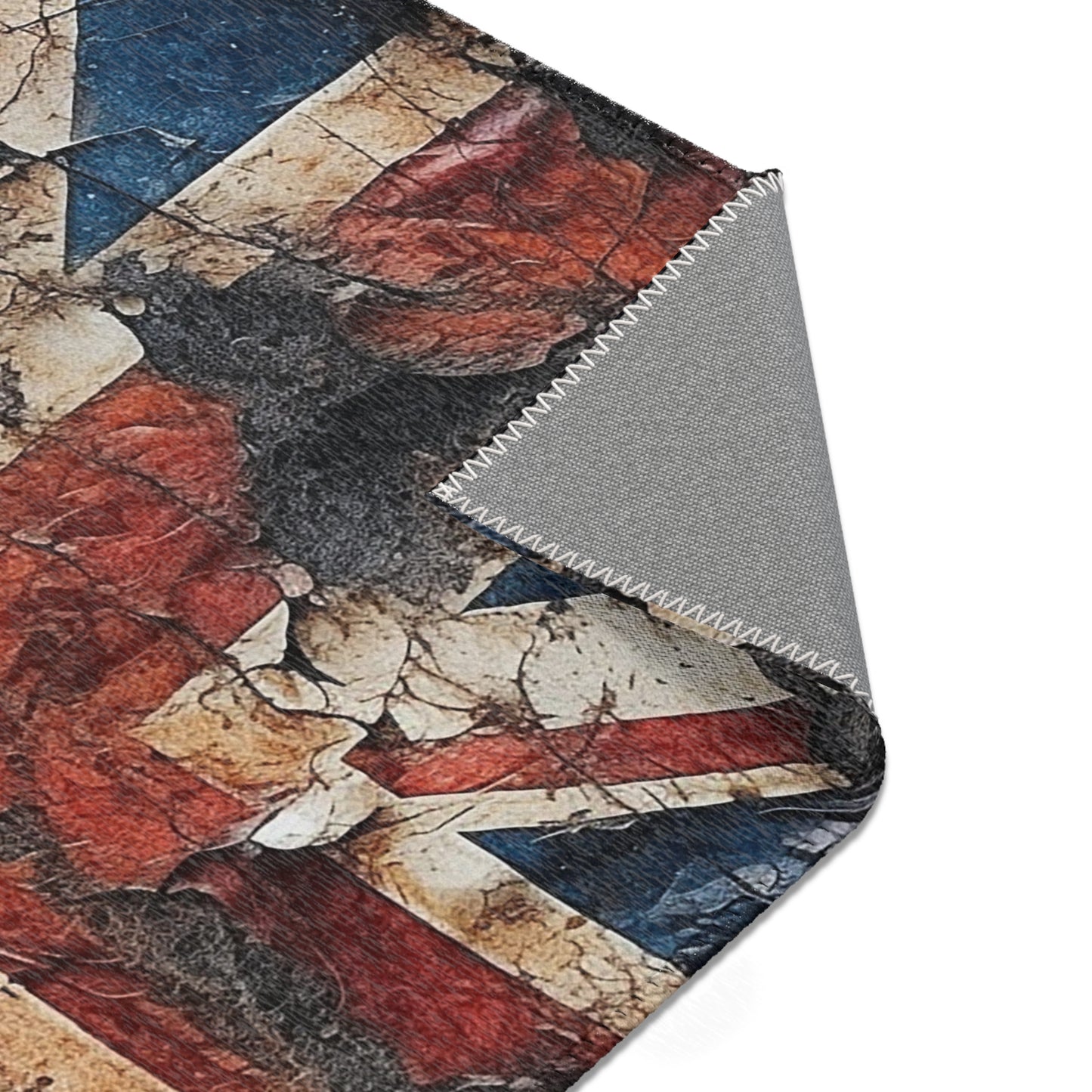 British Union Jack Tattered Area Rugs