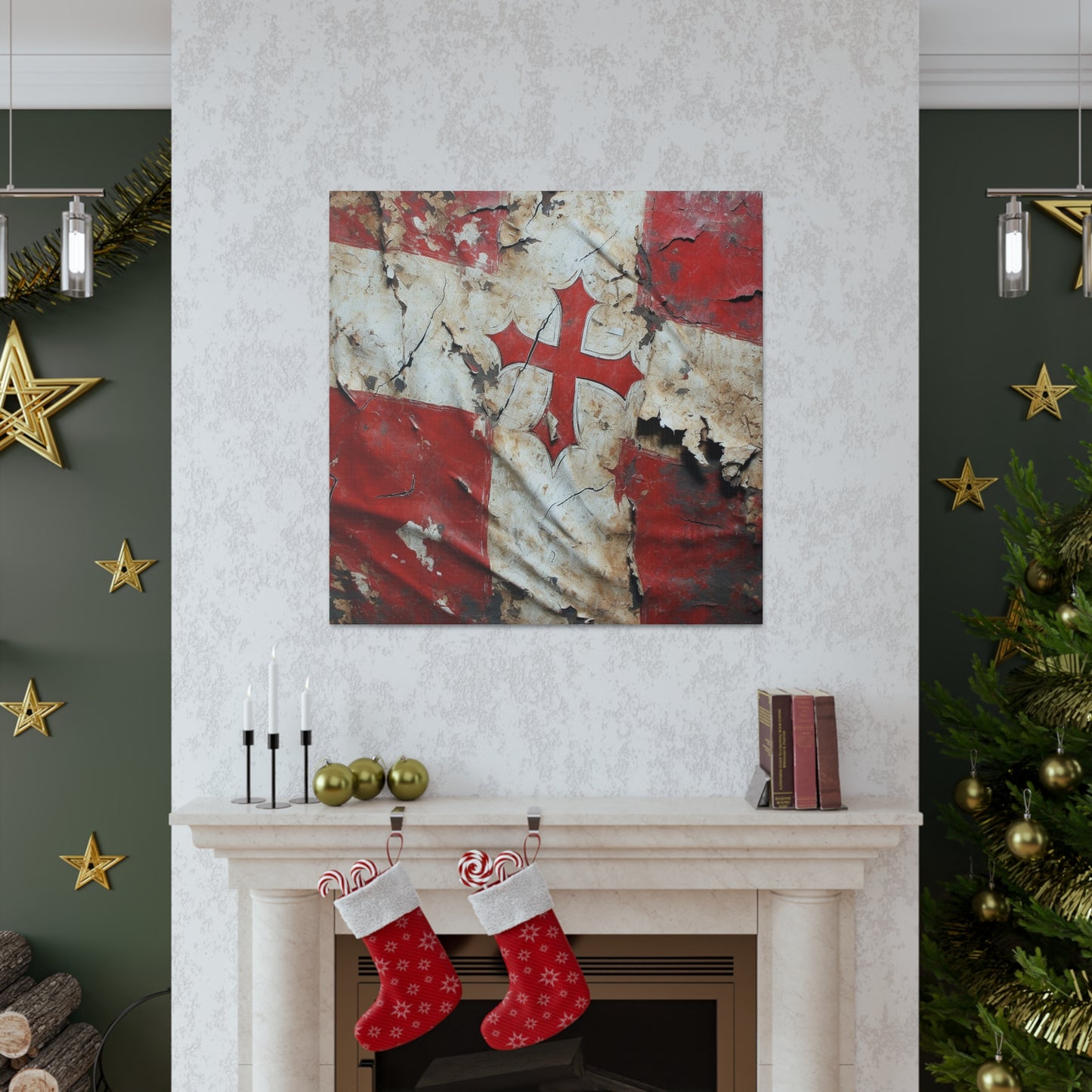 Tattered Templar Flag Canvas Gallery Wraps