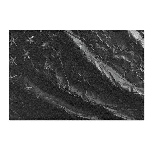 Black American Flag Area Rugs