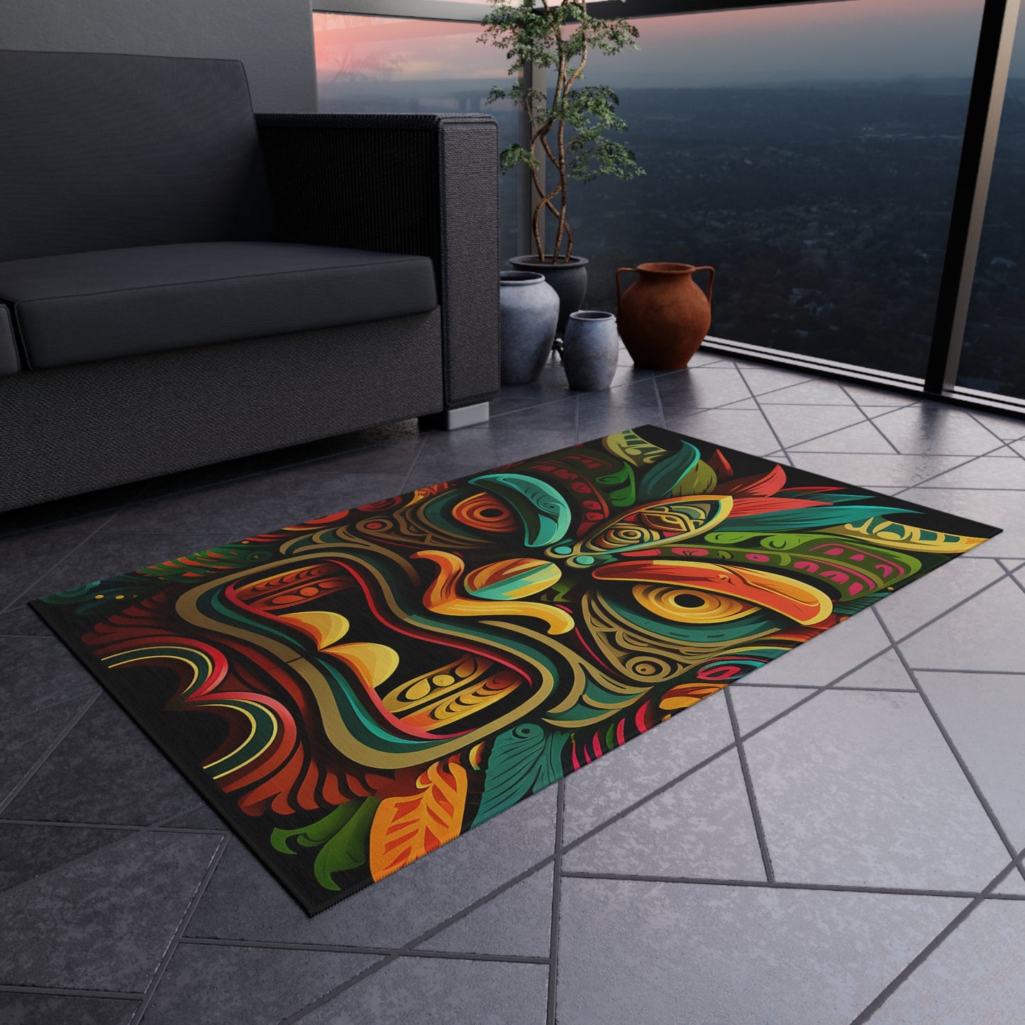 Horn Tiki Outdoor Rug