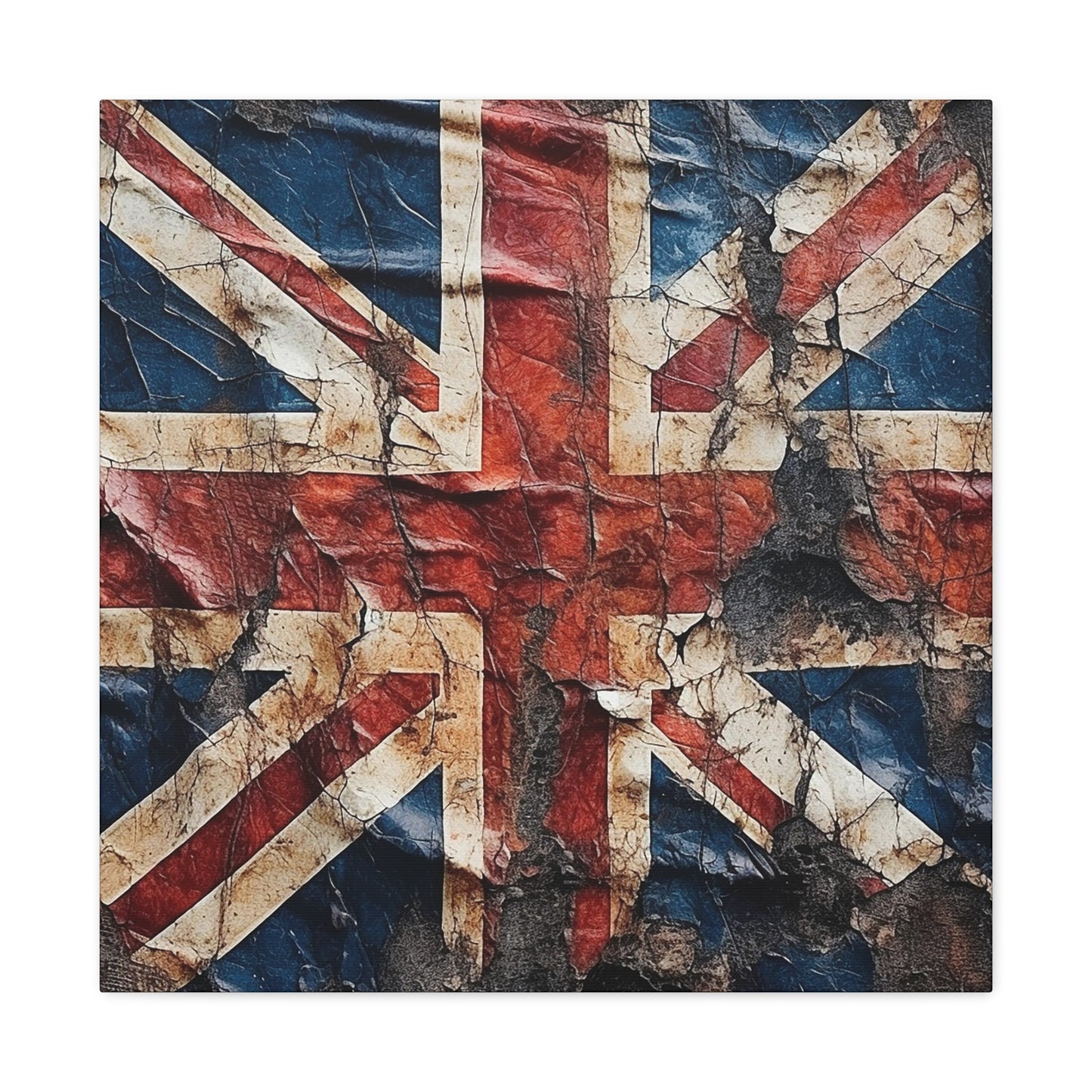 British Union Jack Tattered Flag Canvas Gallery Wraps