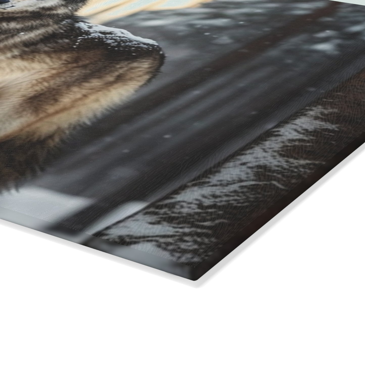 Grey Wolf Glass Cutting Board