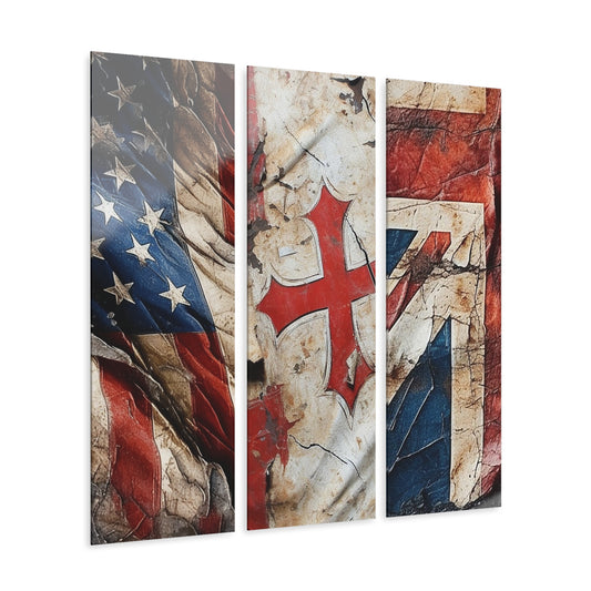 Trinity Crusade Flags Acrylic Prints (Triptych)