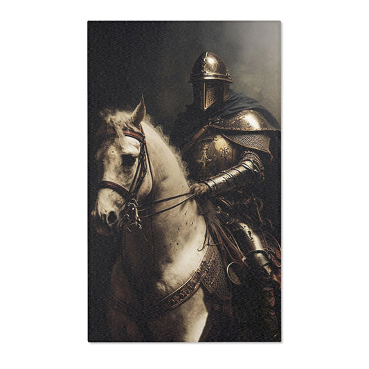 Knight on White Mount Area Rug