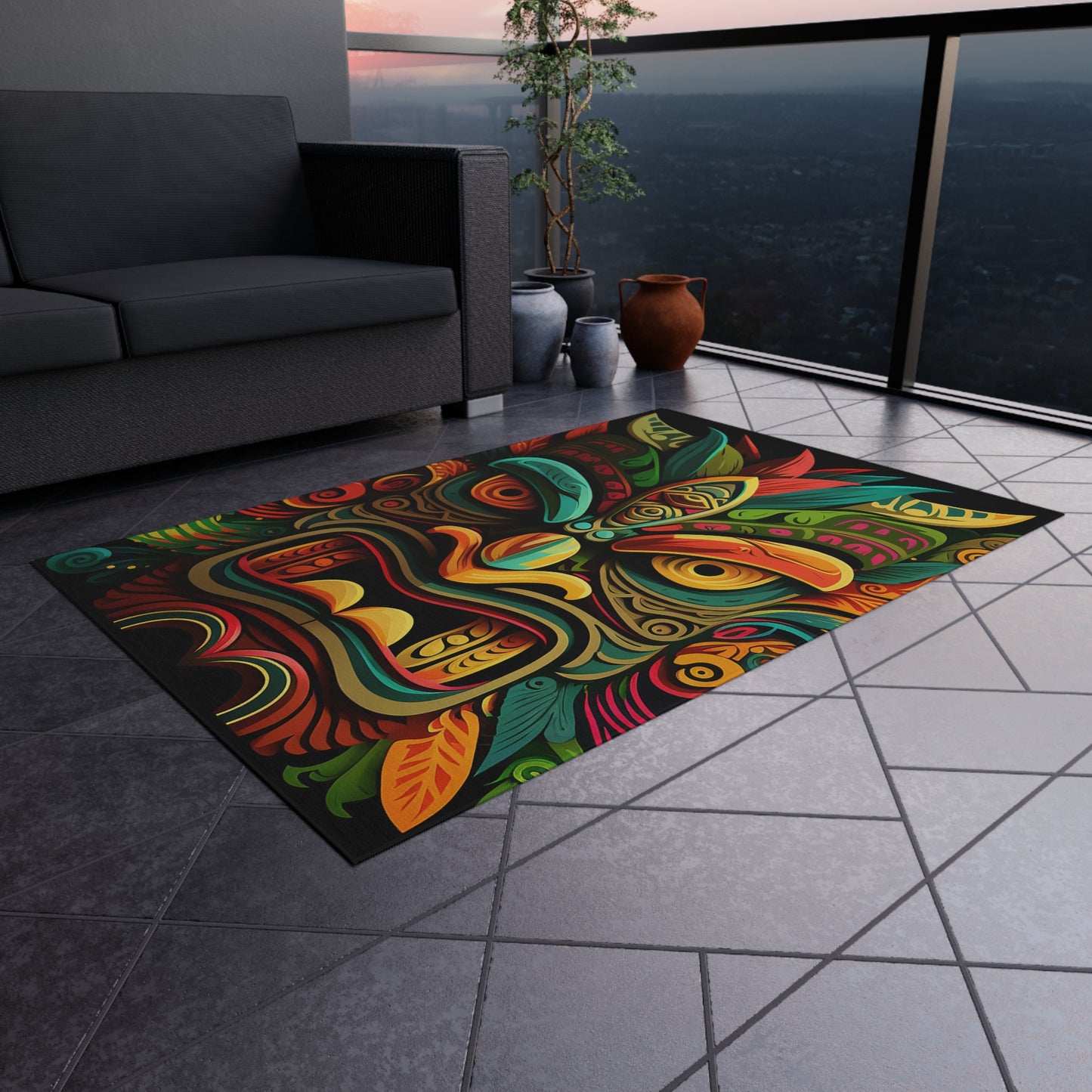 Horn Tiki Outdoor Rug