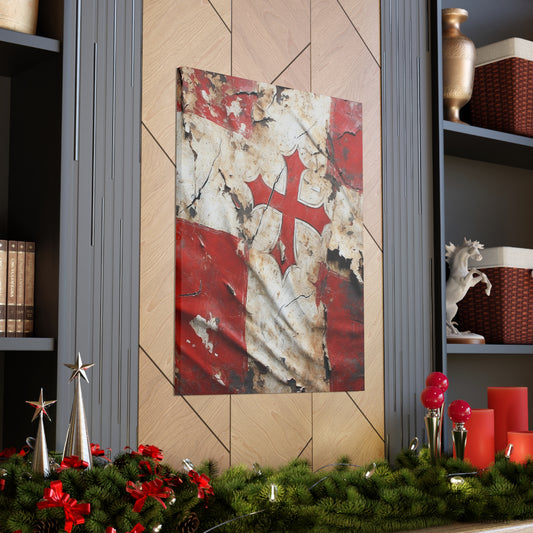 Tattered Templar Flag Canvas Gallery Wraps