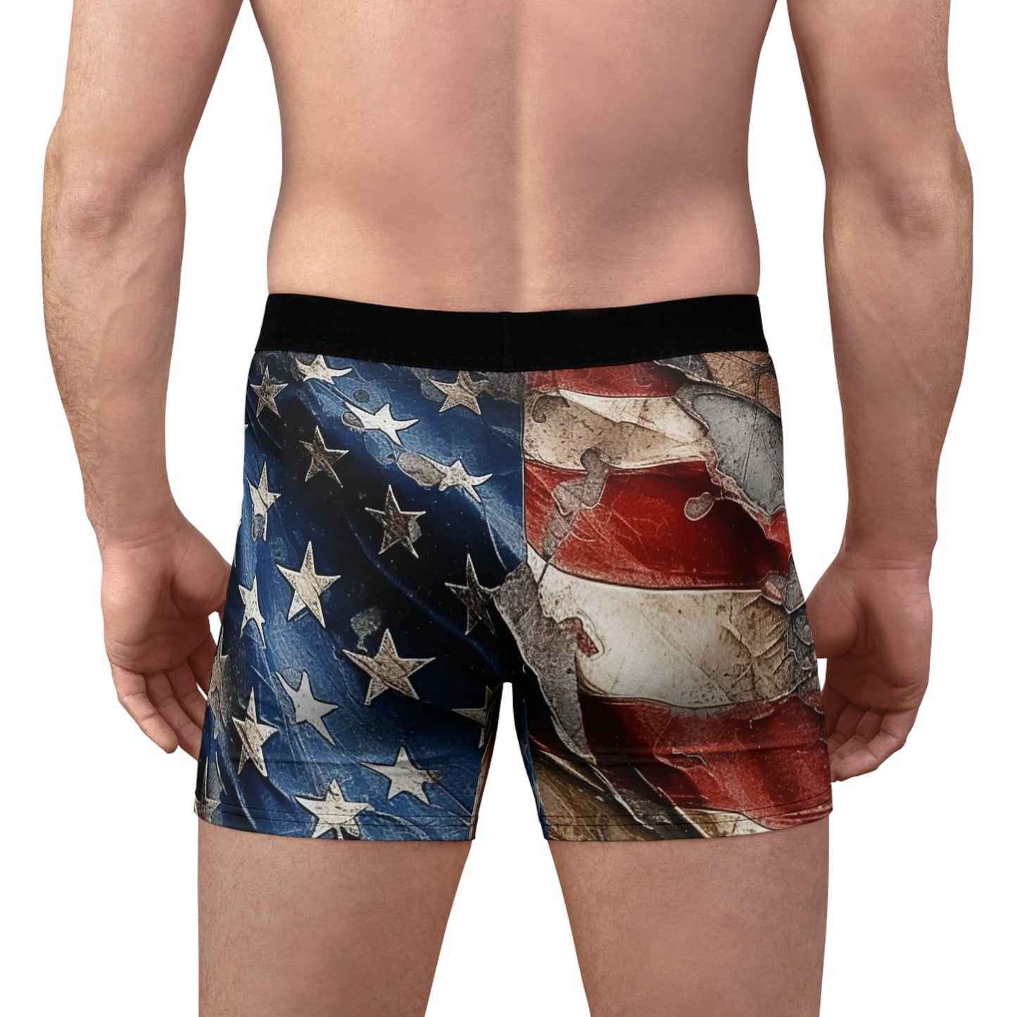 Distressed American Flag Men's Boxer Briefs