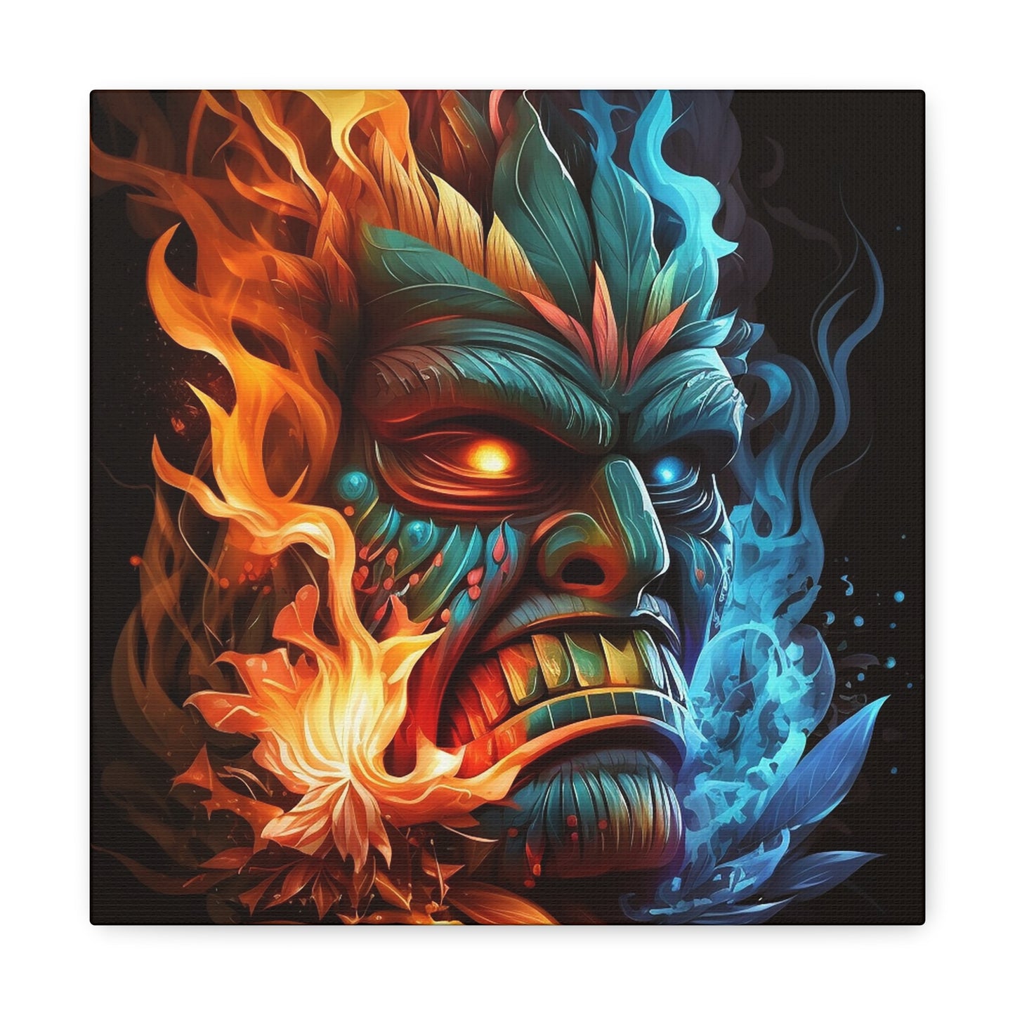 Smoke & Flame Tiki Canvas Gallery Wraps