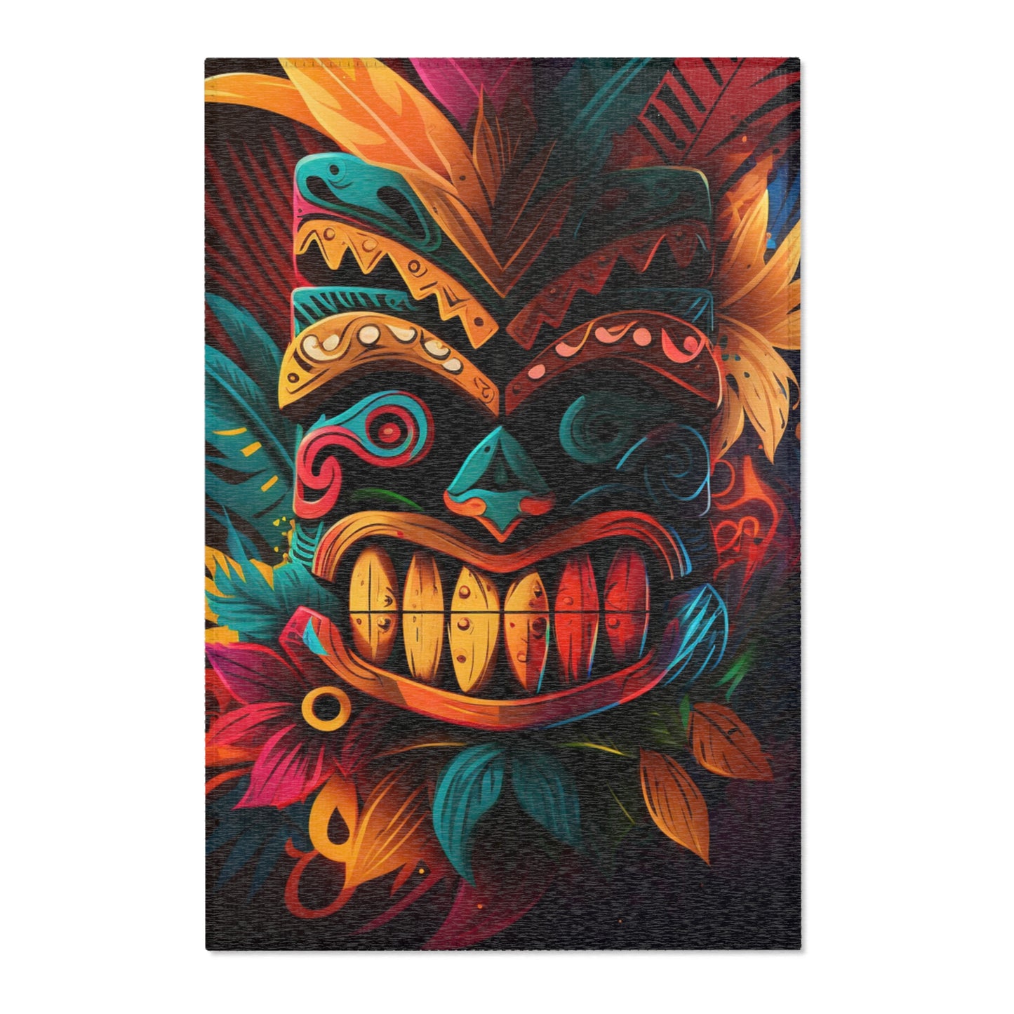 Feathered Tiki Area Rug