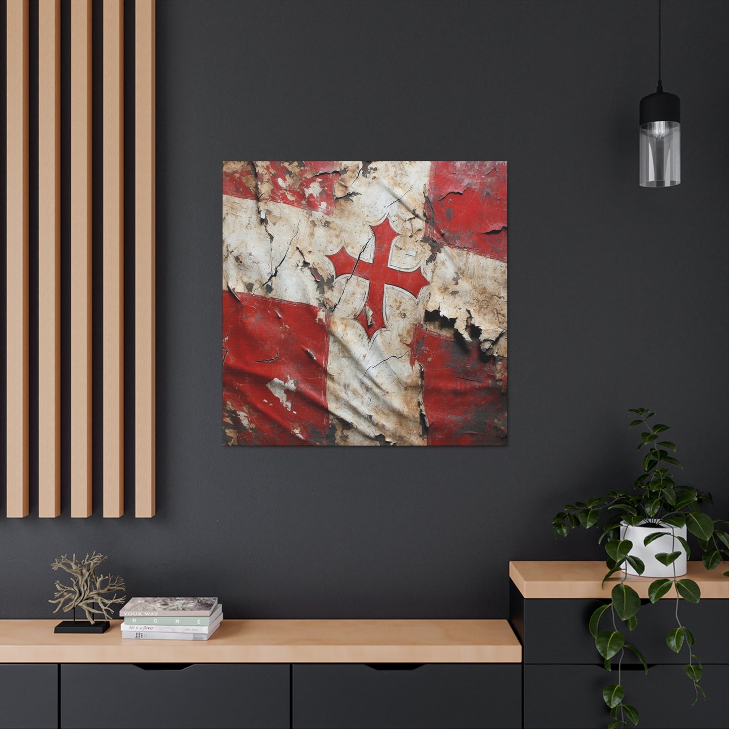 Tattered Templar Flag Canvas Gallery Wraps