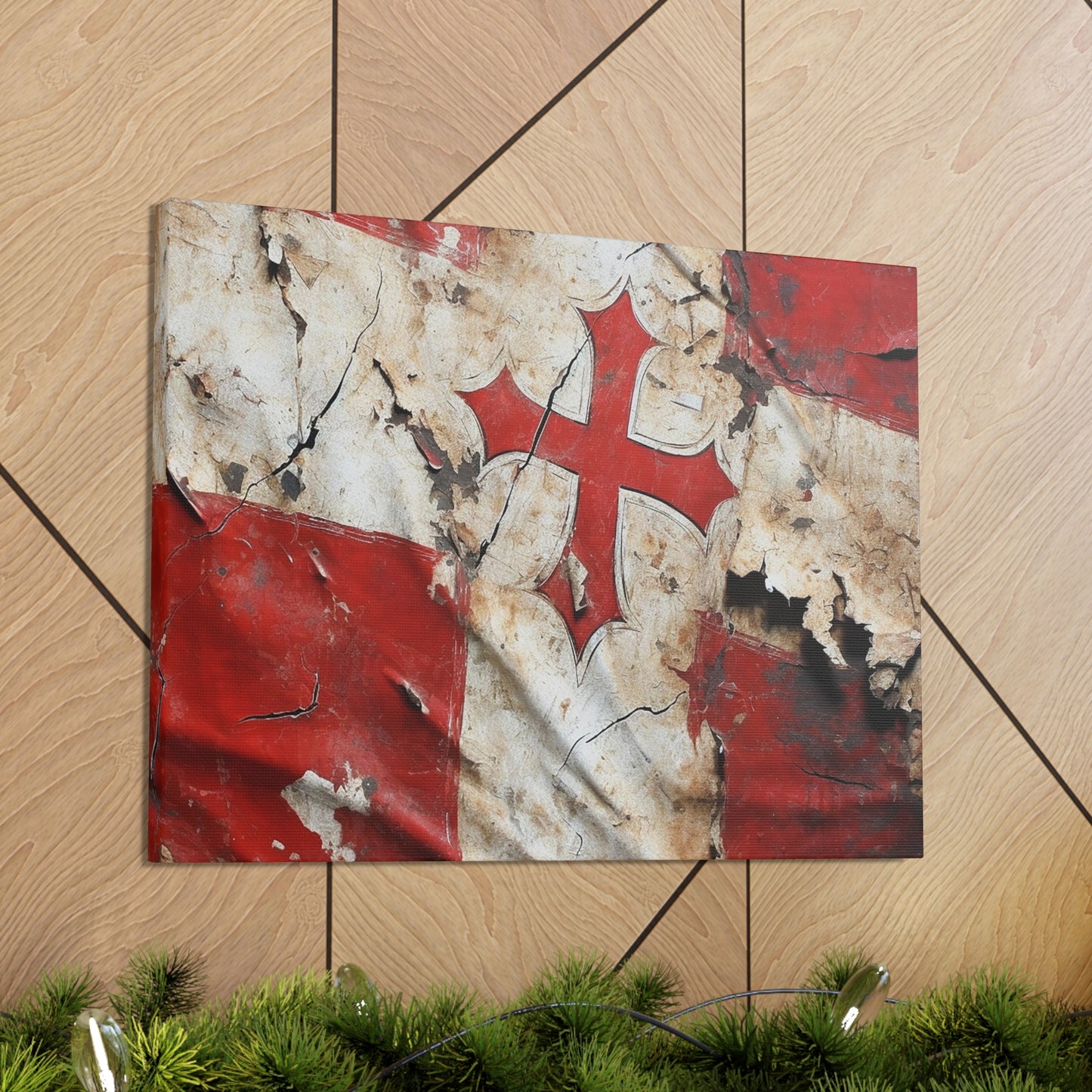 Tattered Templar Flag Canvas Gallery Wraps