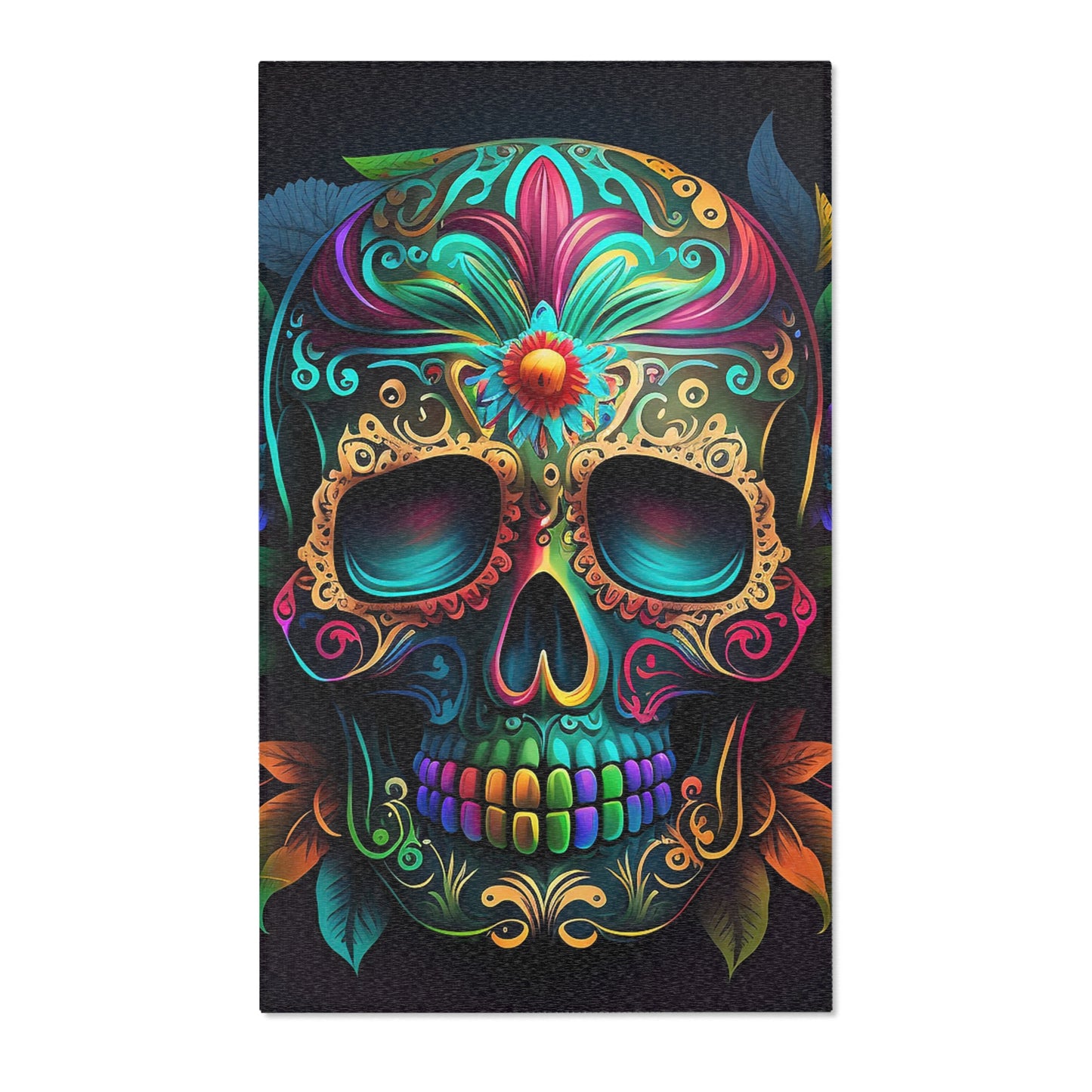Flower Sugar Skull Area Rug