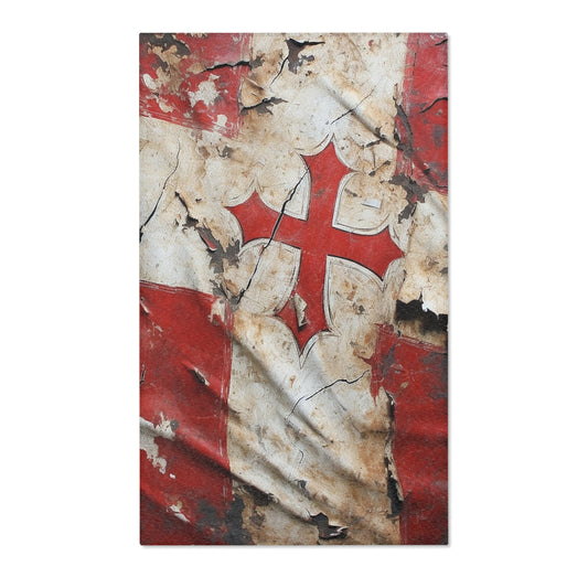Tattered Templar Flag Area Rugs