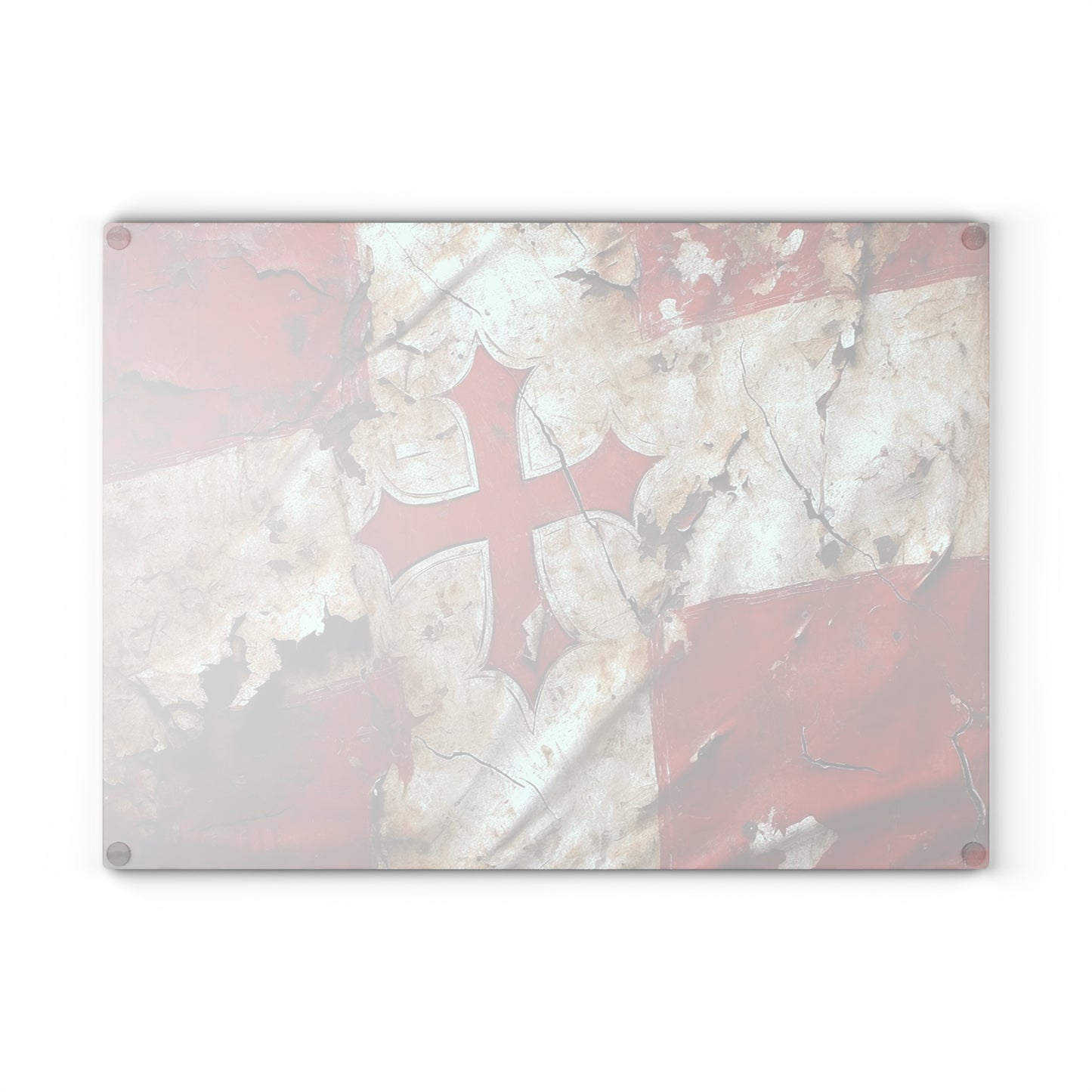 Templar Flag Glass Cutting Board
