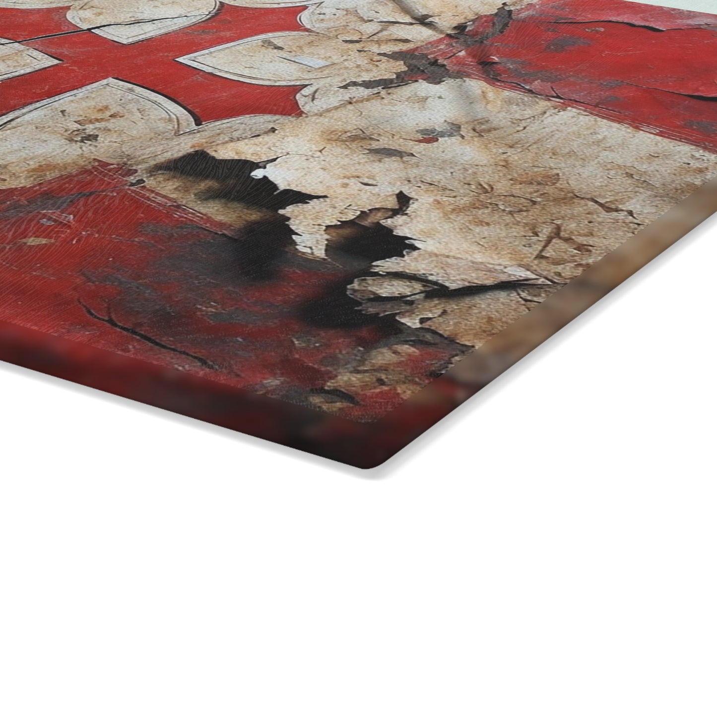 Templar Flag Glass Cutting Board