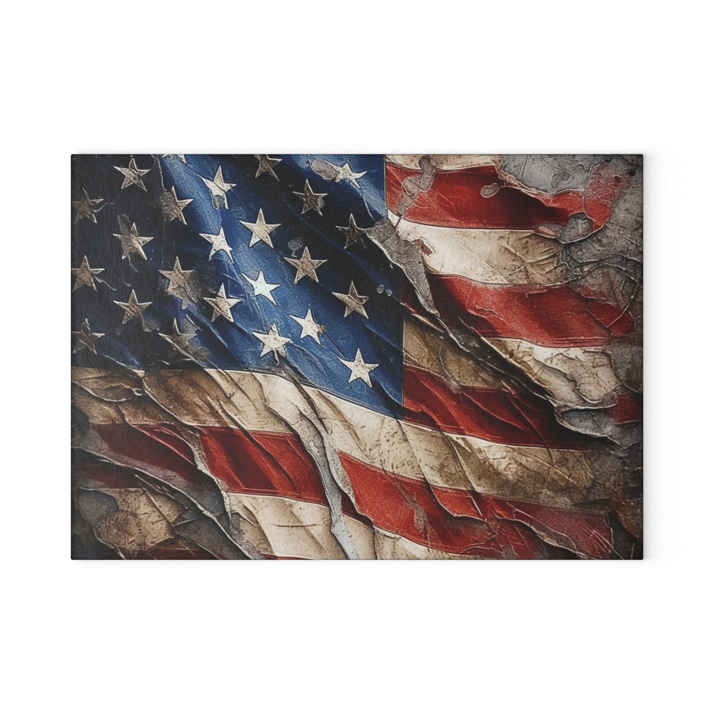 Distressed American Flag Glass Cutting Board