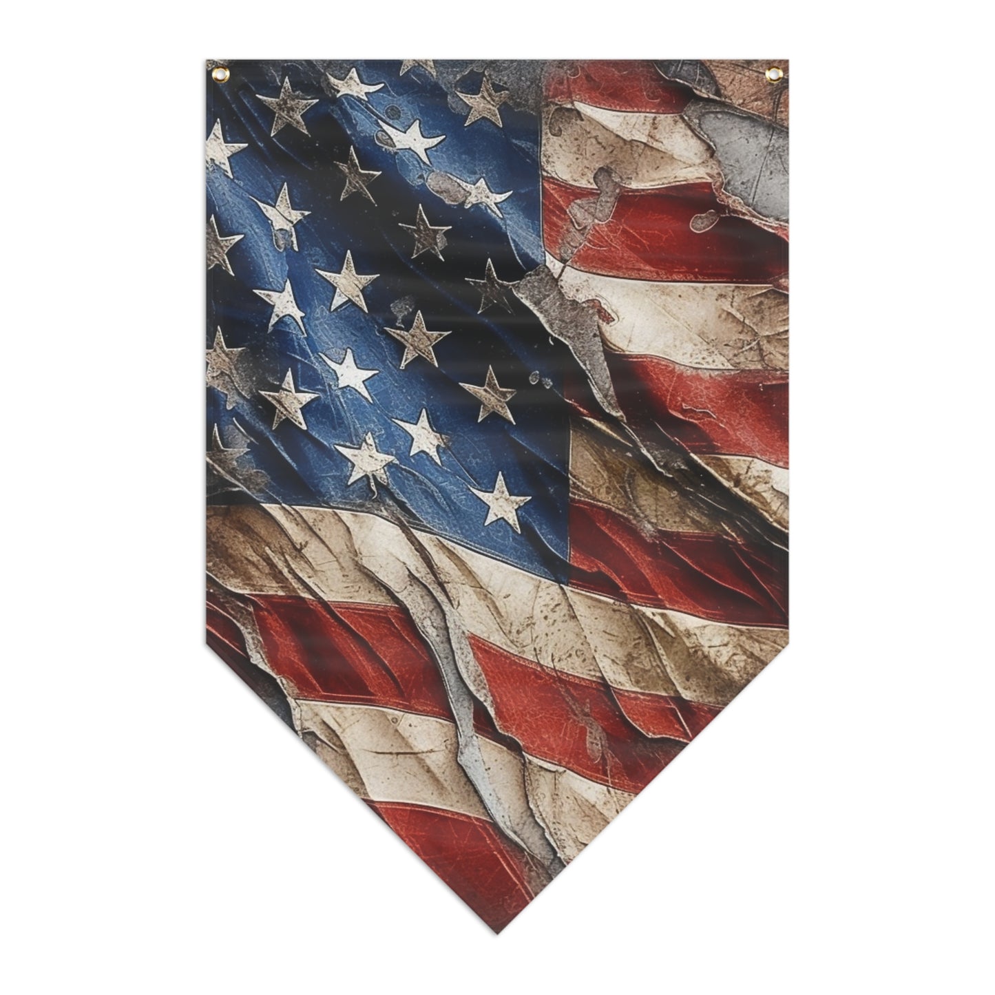 Distressed American Flag Pennant Banner