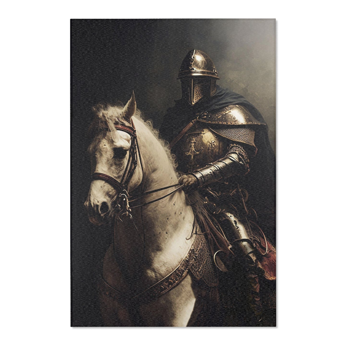Knight on White Mount Area Rug