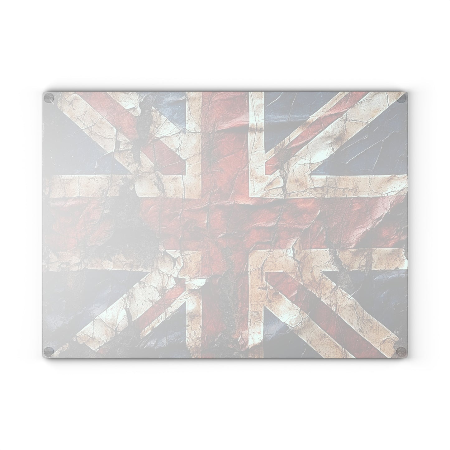 British Union Jack Tattered Flag Glass Cutting Board