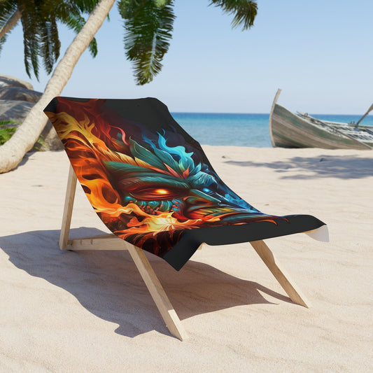 Smoke & Flame Tiki Beach Towel