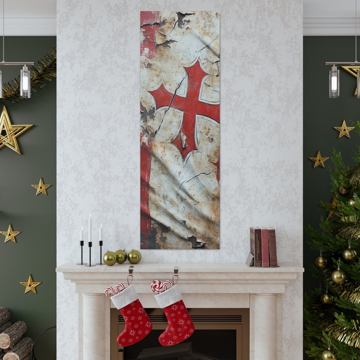 Tattered Templar Flag Canvas Gallery Wraps