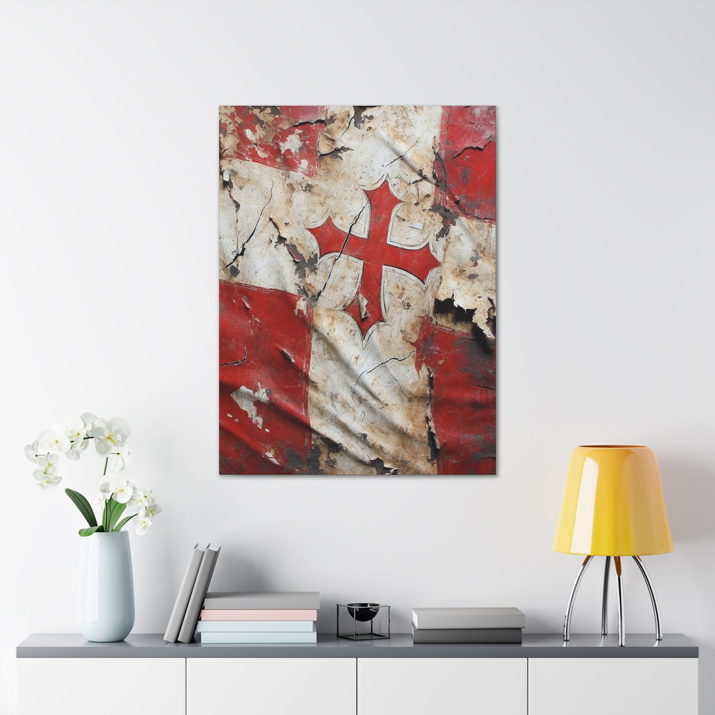 Tattered Templar Flag Canvas Gallery Wraps