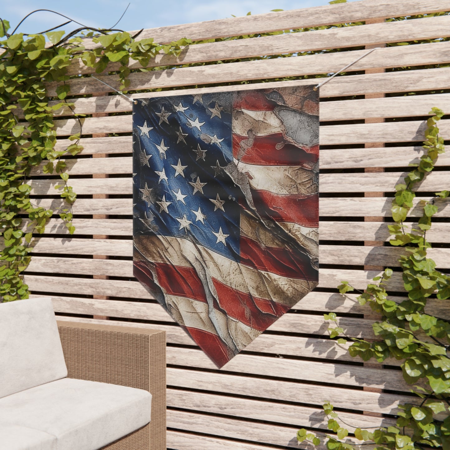 Distressed American Flag Pennant Banner