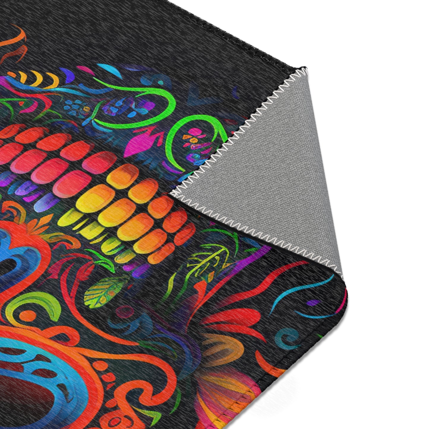Neon Sugar Skull Area Rug