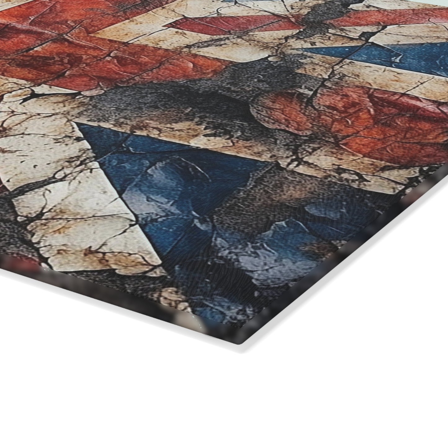 British Union Jack Tattered Flag Glass Cutting Board
