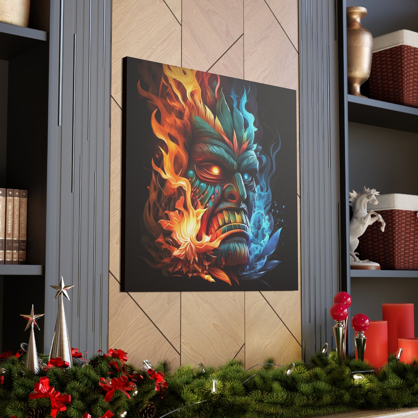 Smoke & Flame Tiki Canvas Gallery Wraps