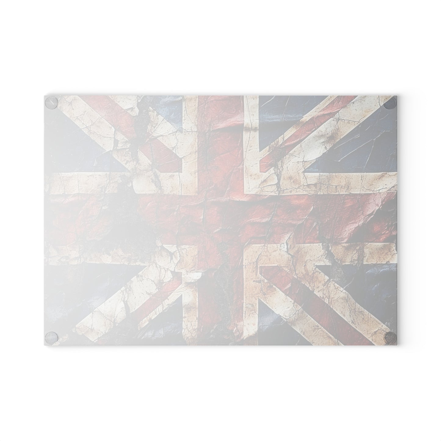 British Union Jack Tattered Flag Glass Cutting Board