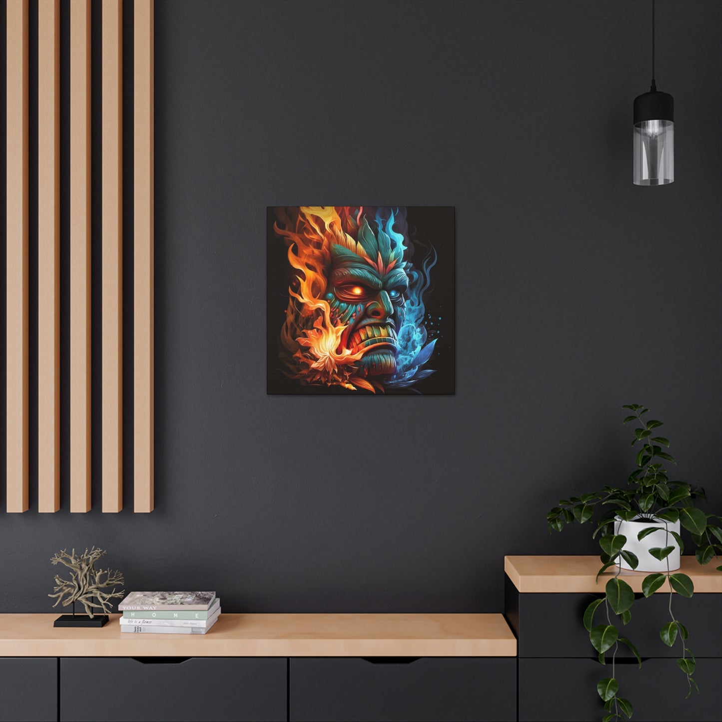 Smoke & Flame Tiki Canvas Gallery Wraps