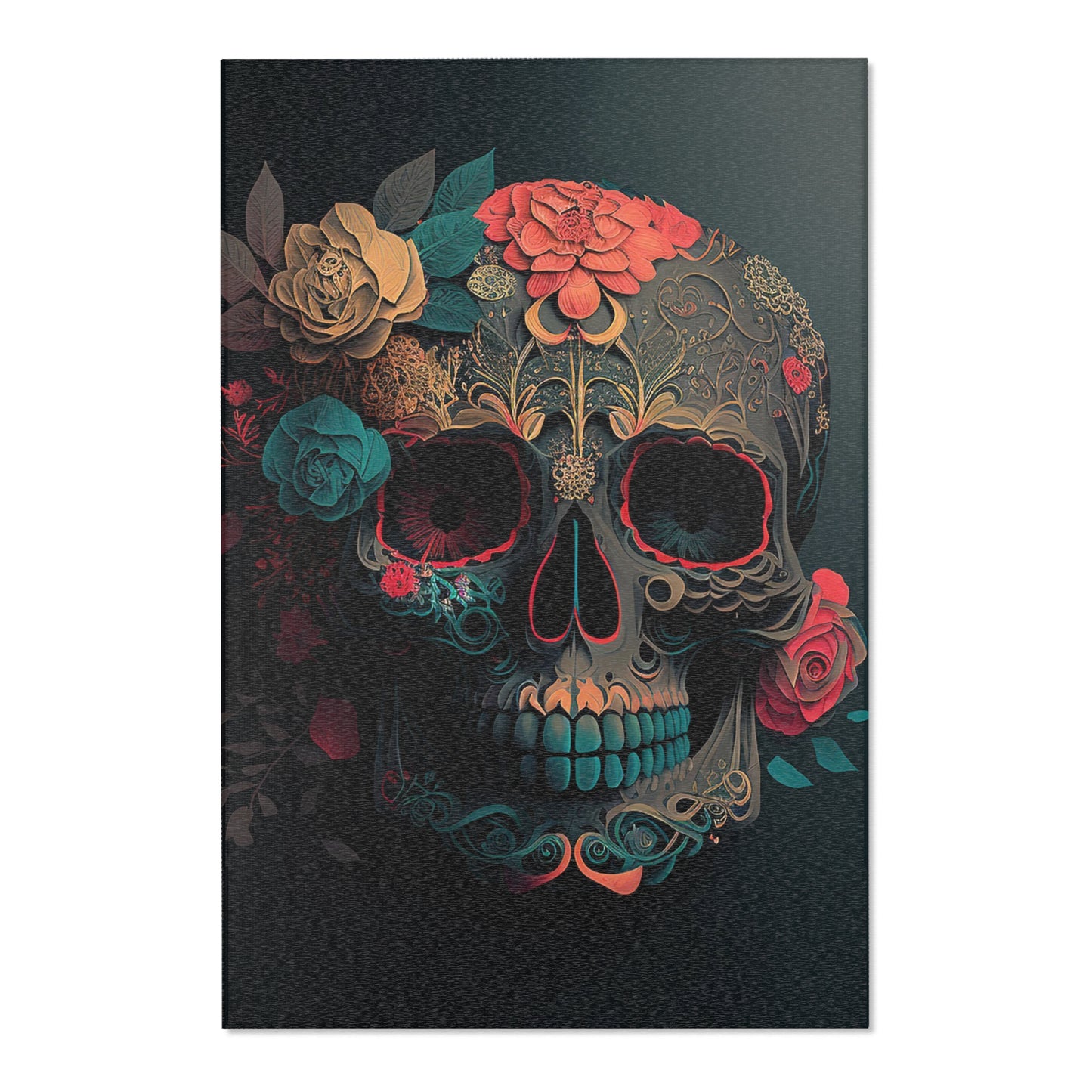 Looking Through You Sugar Skull Area Rug