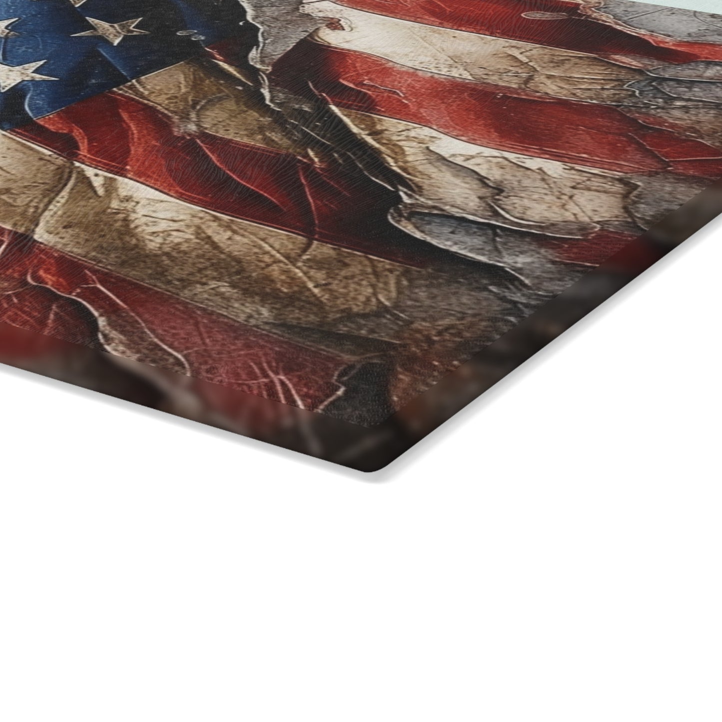 Distressed American Flag Glass Cutting Board