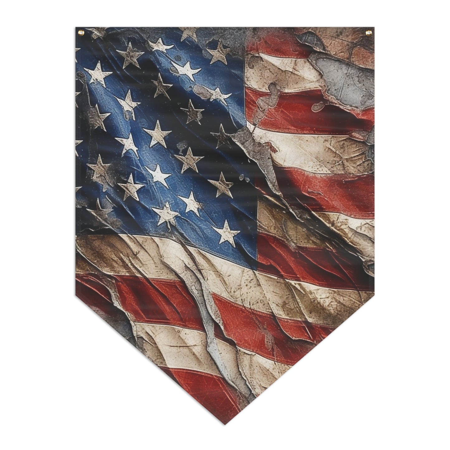 Distressed American Flag Pennant Banner
