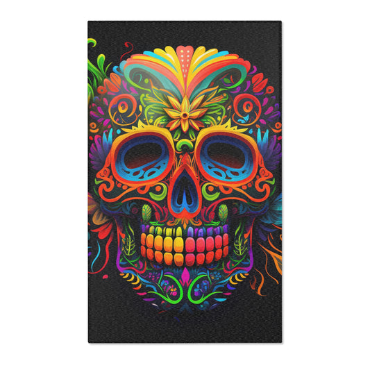 Neon Sugar Skull Area Rug