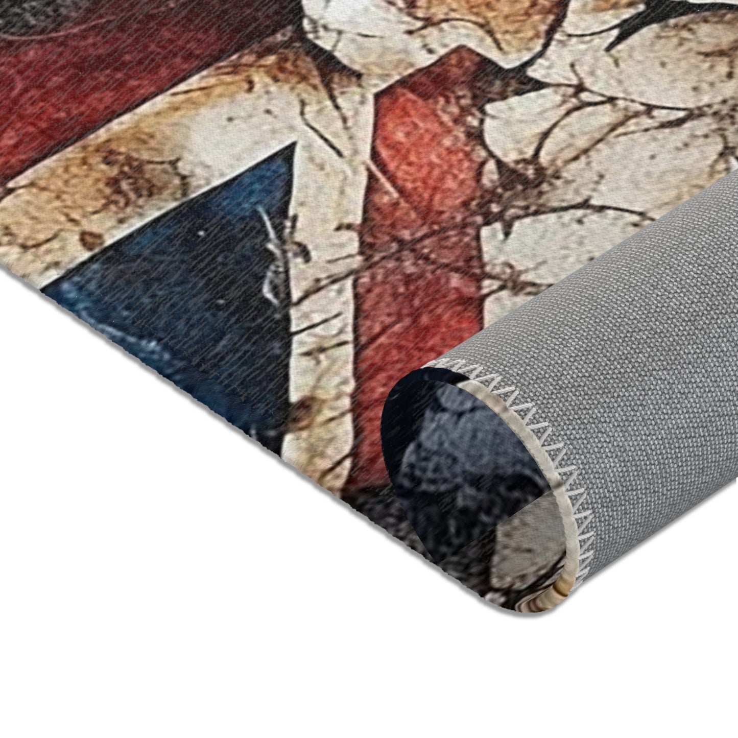 British Union Jack Tattered Area Rugs