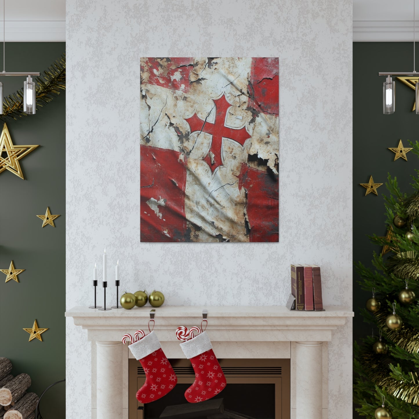 Tattered Templar Flag Canvas Gallery Wraps