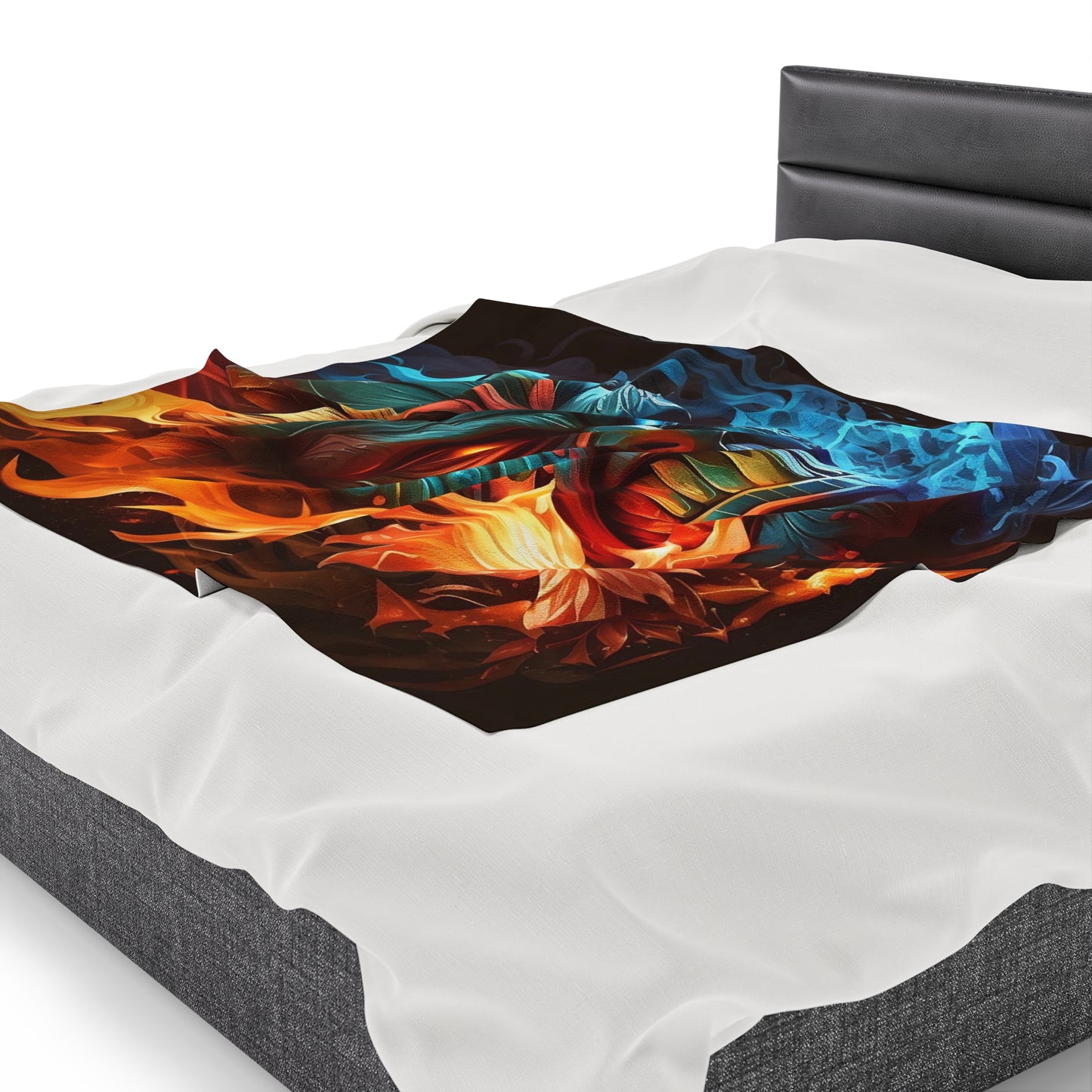 Smoke & Flame Tiki Velveteen Plush Blanket