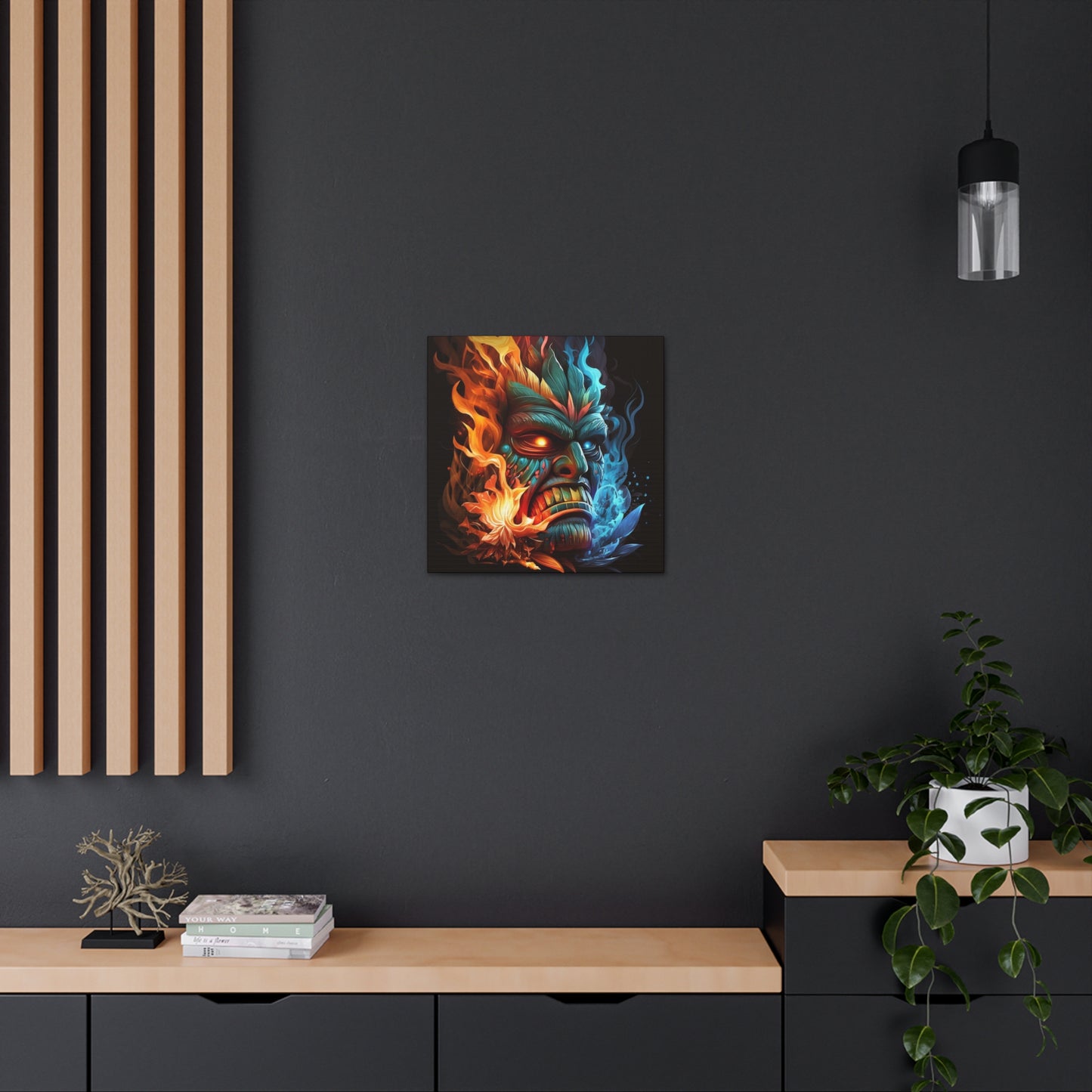 Smoke & Flame Tiki Canvas Gallery Wraps